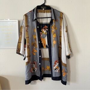 Satin silk men shirt